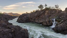 Don Khong Island Waterfalls and mountains